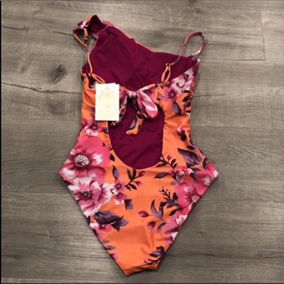NWT Becca by Rebecca Virtue In Full Bloom Arabella 1 Piece Swimsuit NWT - Size M - Picture 6 of 9